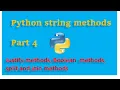 Python String methods justify split Join Boolean methods Hindi 20