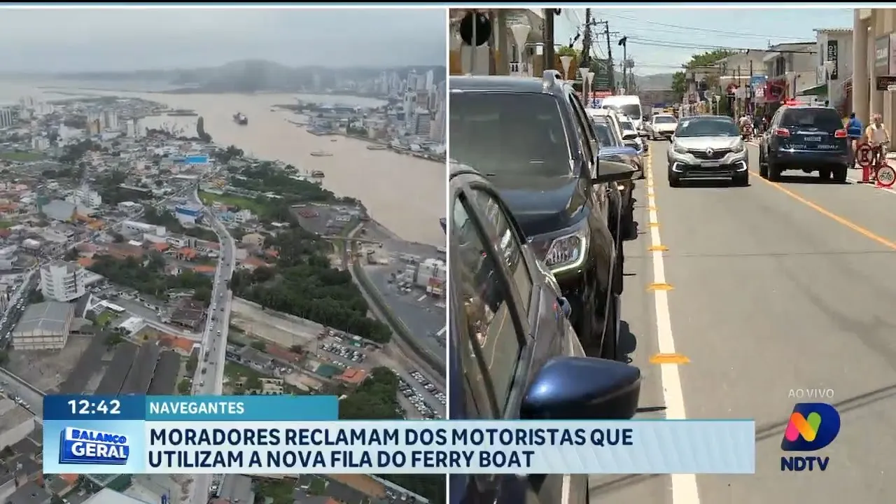 Moradores de Navegantes reclamam dos motoristas que utilizam a nova fila do ferry boat