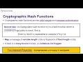 Security Protocols Lecture 2e Cryptographic Hash Functions Communication Integrity