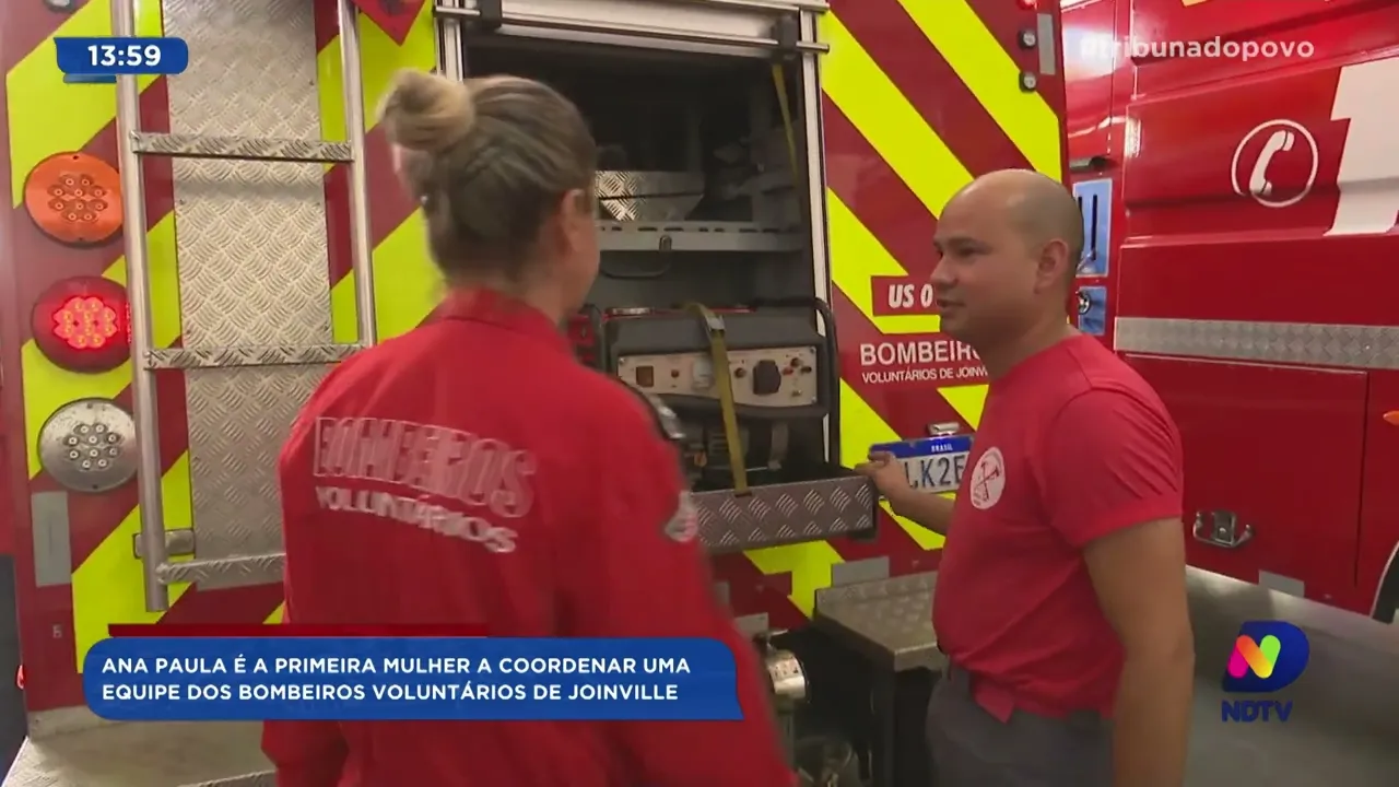 Conheça a trajetória de Ana Paula, a primeira mulher a liderar os Bombeiros Voluntários de Joinville