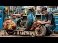 Lagu Full Restoration  Vespa Scooter 1975s | Restored Abandoned Vespa Scooter