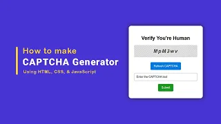 Build a JavaScript CAPTCHA Generator in 13 Minutes Step by Step Tutorial