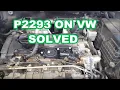 VW AUDI p2293 p0087 SOLVED Failed High Pressure Pump Cam Follower Camshaft 2006 Volkswagen