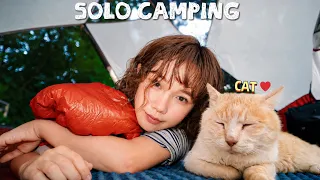 고양이와 같은 침낭을 쓰게 된 초여름 캠핑🍃🐾 / 솔로캠핑 / 고양이