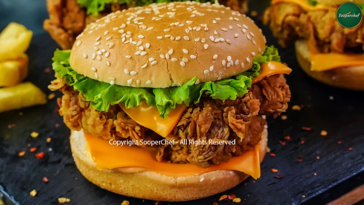 Crispy Chicken Burger Recipe by SooperChef