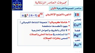 الدرس 3 مجموعات العناصر الإنتقالية أهم خواص كل مجموعة أ طلال الشوافي 