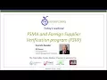 FSMA and Foreign Supplier Verification program FSVP