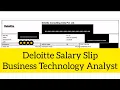 Deloitte Payslip Deloitte Business Technology Analyst Salary Slip Deloitte Salary Structure