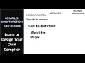Lecture 5 Lexical Analyzer Regex Regular Expression C COMPILER LEXICAL ALGO IN URDU HINDI