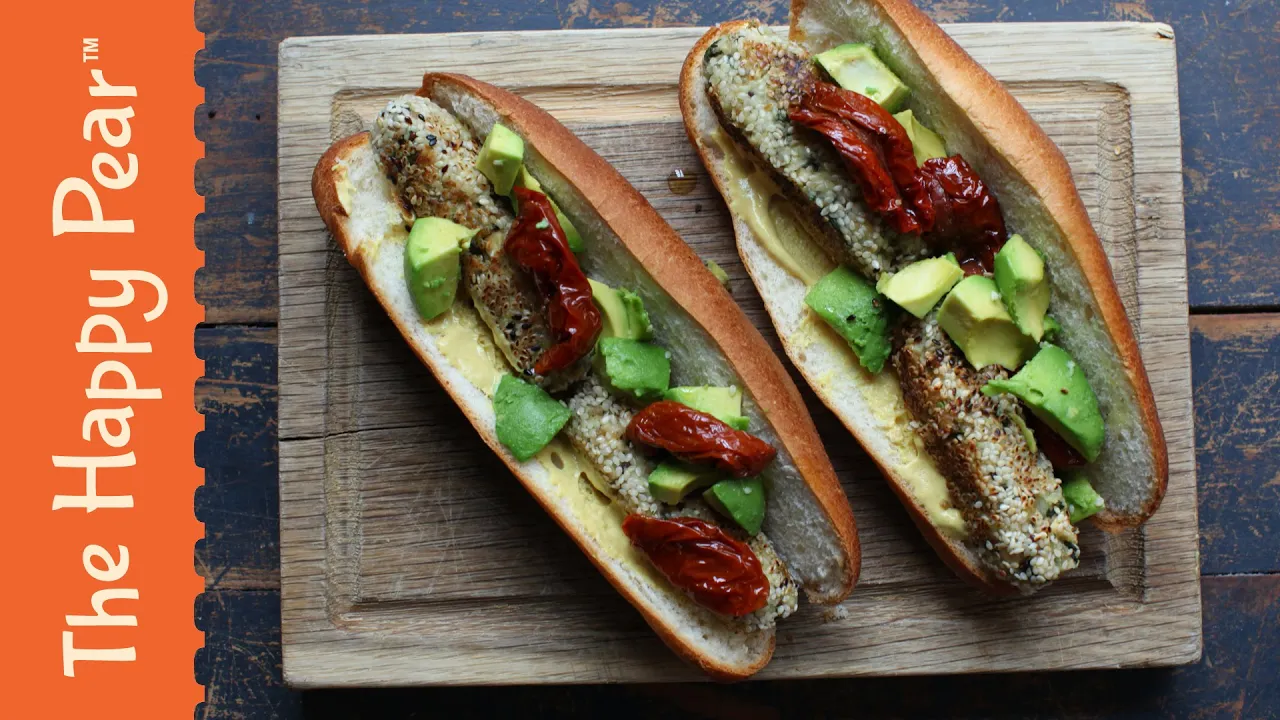 Homemade Veggie Hotdog w/ Romina of The Chiappa Sisters - The Happy Pear Recipe