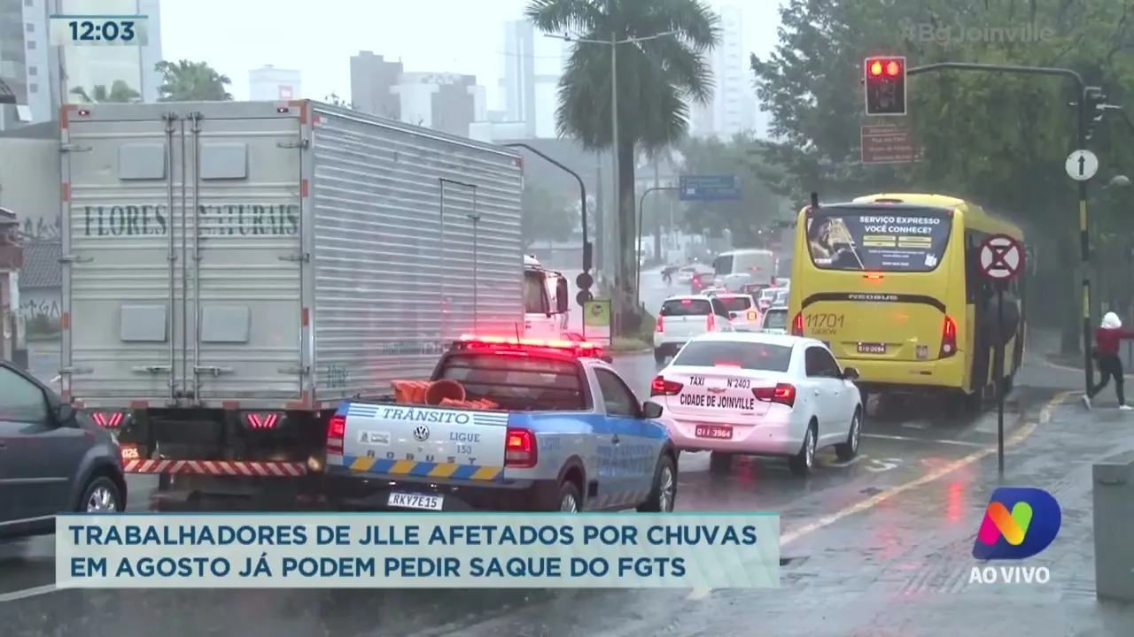 Trabalhadores de Joinville afetados por chuvas em agosto já podem pedir saque do FGTS