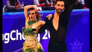 Winter Olympics 2018 wardrobe malfunction French dancer suffers NIP SLIP during routine