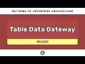 Table Data Gateway C - PATTERNS OF ENTERPRISE ARCHITECTURE