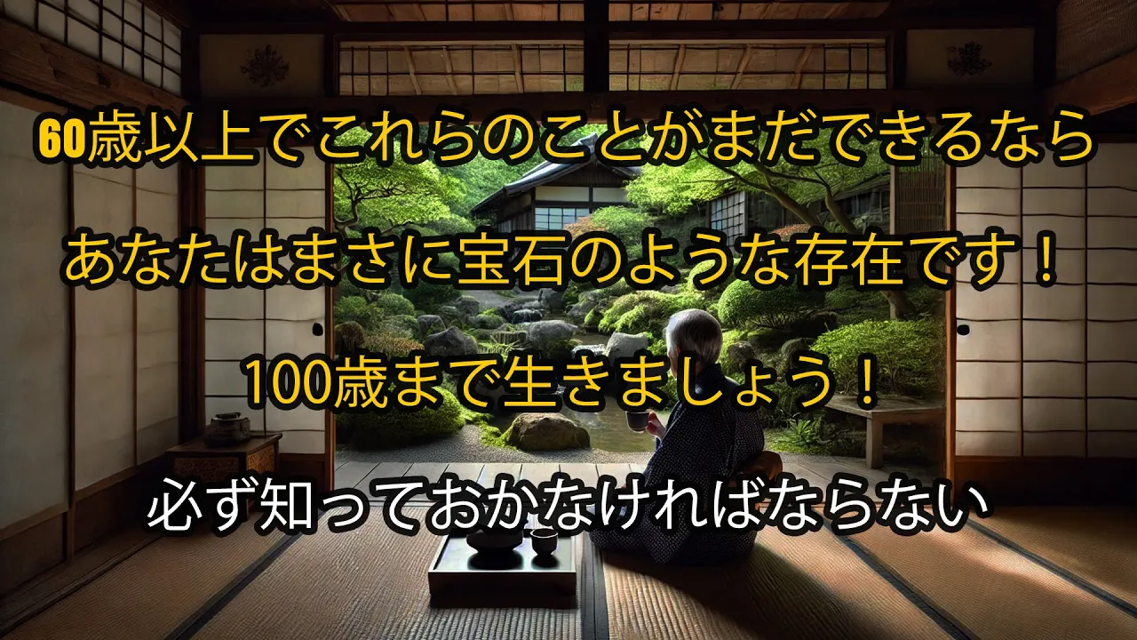 Outline Video 60歳以上でこれらのことがまだできるなら、あなたはまさに宝石のような存在です!100歳まで生きましょう!