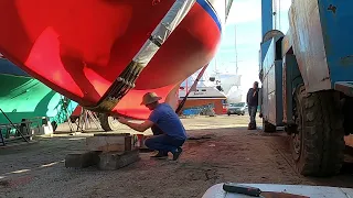Launching Mighty Sparrow, from the Stands to the slip!