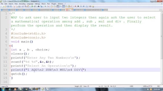 C Programming in Hindi Simple Calculator Program Using switch statement