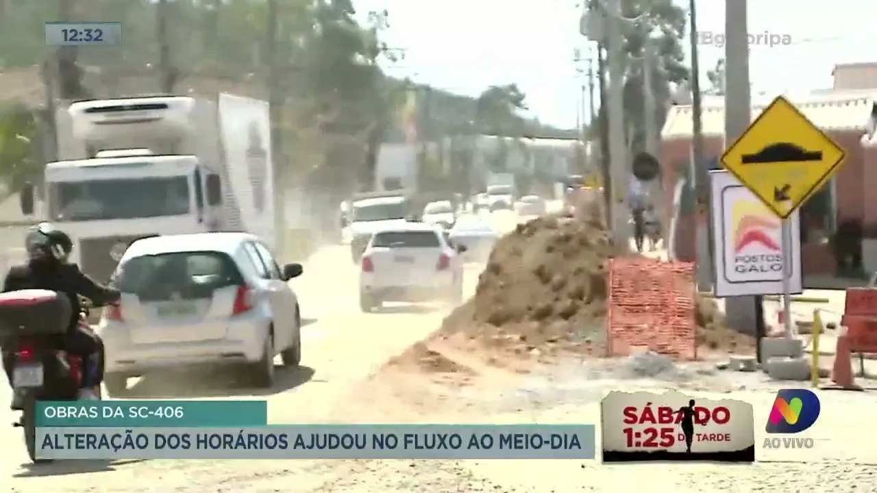 Alteração do horário das obras da SC-406 em Florianópolis já causa mudanças no trânsito; confira