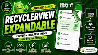 How to Code an Expandable Recycler View in Java Android App IT WALA HINDI-