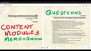Municipal Administration N6 Module 3 Personnel in municipal administration