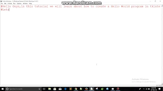 Hello World program using TKinter module in python