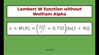 Finding Lambert W Function without using Wolfram Alpha