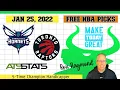 Charlotte Hornets vs Toronto Raptors Prediction 22 - Free NBA Picks