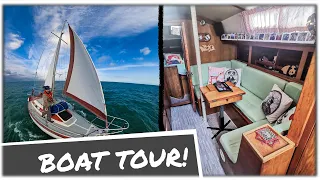Boat Tour – Buy SMALL, Sail BIG – Our Tiny 28ft SailBoat – Chasing Currents