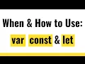 JavaScript Variables When and How to Use Var Let and Const Keyword in JavaScript