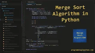Merge Sort Algorithm in Python Sorting Algorithms programminginpython com