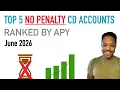 Top 5 No Penalty CD Accounts Ranked by APY June 2026 Update - Highest Yield Highest Interest Rates
