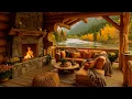 Download Lagu Cozy Autumn Lakeside Cottage 🍂 Peaceful Piano Music \u0026 Fireplace Sounds for Focus, Study