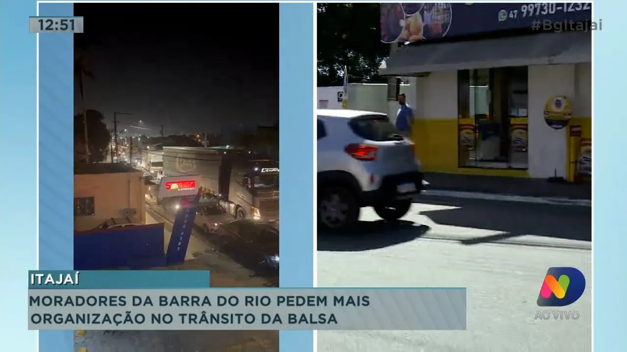 Reclamação de filas para passar balsa da Barra do Rio, e acidente grave na Antônio Heil em Itajaí