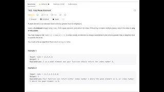 5 Binary Search Leetcode 162 - Find Peak Element Java