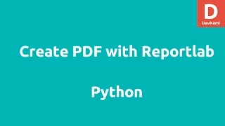 Create PDF with Python ReportLab
