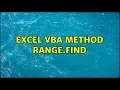 Excel Vba Method Range Find