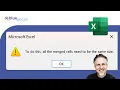Fix Excel Error When Sorting To do this all the merged cells need to be the same size