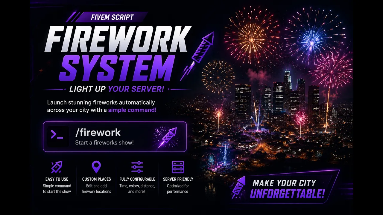 FiveM Firework System | Automatic City Fireworks Script