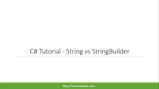 C Tutorial - String vs StringBuilder
