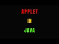 Introduction to Applet Java Programming In Hindi