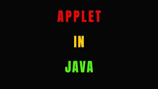 Introduction to Applet Java Programming In Hindi