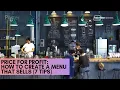 Price for Profit How to Create a Menu That Sells 7 Tips