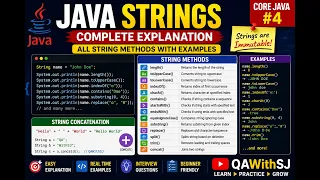 Java Strings Explained All String Methods with Examples String Immutability Core Java 4