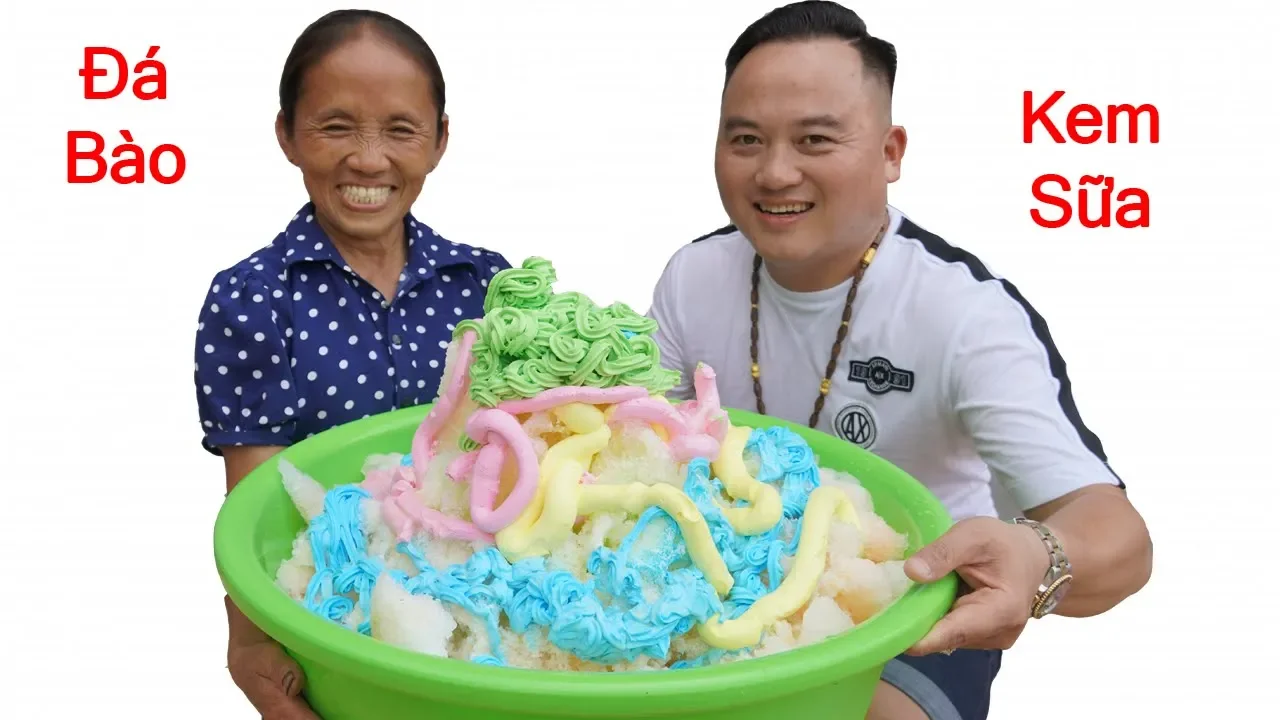 Bà Tân Vlog - Làm Thau Đá Bào Kem Sữa Siêu To Khổng Lồ
