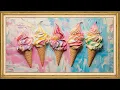 Pastel Ice Cream Cones 2 Hour TV Frame Art Screensaver Relaxing Colorful Wall Art