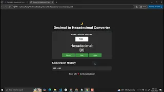 Decimal to Hexadecimal Converter Using HTML CSS and JavaScript with Source Code