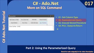 More SqlCommand Part 2 - Parameterized Query Ado Net Tutorial
