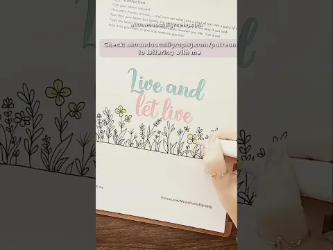Live And Let Live | Lettering with me on Patreon #brushlettering #handlettering