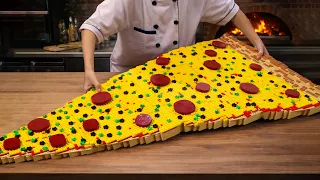 Homemade Giant Pizza Slice in LEGO | Ultimate Fast Food Recipe