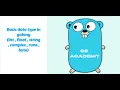 Go Basics Basic data type in Golang int float string complex rune byte