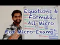 Micro - ALL Formula Equations Conditions Needed for Micro Exams